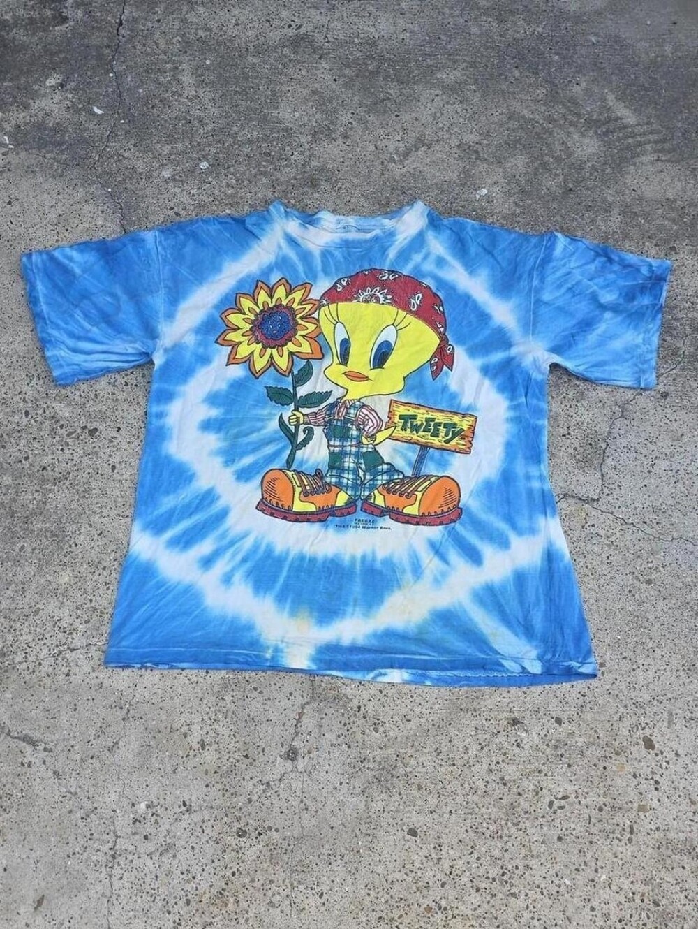Vintage 1994 Freeze Tweety Bird Looney Tunes Single Stitch Tie Dye T-Shirt